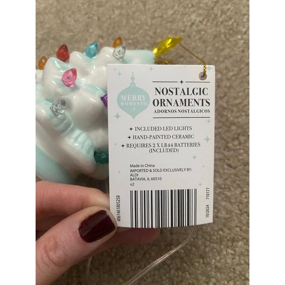 Merry Moments Ceramic Christmas Tree Nostalgic Ornament Blue NWT - Picture 9 of 10